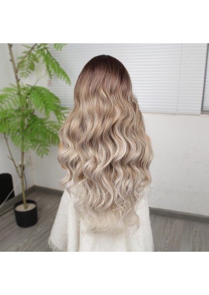 Rus Kumralı Beyaz Platin Ombreli ve Röfleli Tül Peruk indirimleri