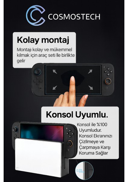 Nintendo Switch Switch 2 Uyumlu 7'' – 7.9'' 9h Temperli Cam Kırılmaz Ekran Koruyucu, Hd Clear, Toz Önleyici, Kabarcık Önleyici, 9h Hardness indirimleri