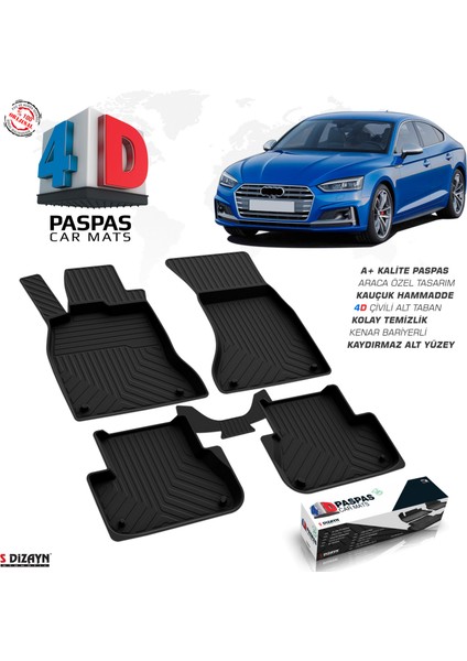 Audi A5 4D Havuzlu Paspas 2017 ve Üzeri A+Kalite