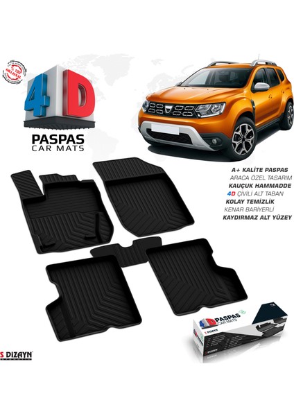 Dacia Duster 4X2 4D Havuzlu Paspas 2018-2023