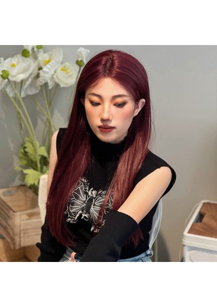 Kızıl Kahverengi Düz Tül Peruk fiyatları