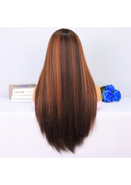 Kahverengi / Bakır Röfleli Tül Peruk fırsatları