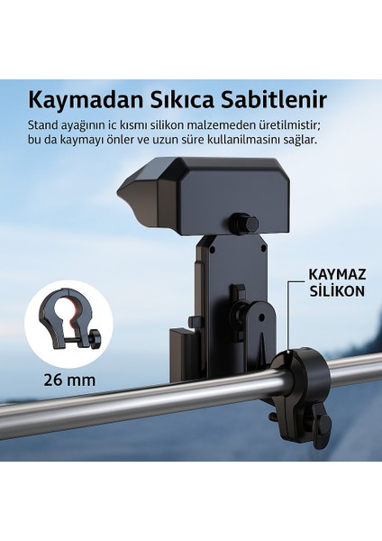 Motor Telefon Tutucu Güneş Koruyucu Başlık – Su Geçirmez 360° Döner Motosiklet/scooter Uyumlu modelleri