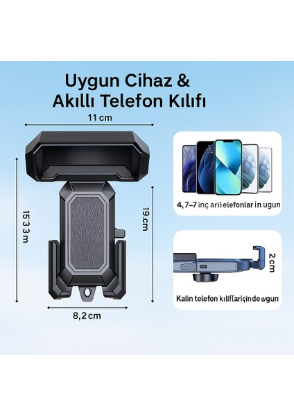 Motor Telefon Tutucu Güneş Koruyucu Başlık – Su Geçirmez 360° Döner Motosiklet/scooter Uyumlu indirimleri