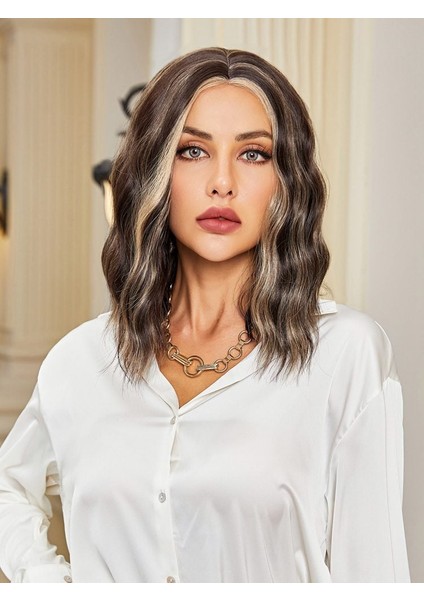 Kahverengi / Balköpüğü Röfleli Küt Tül Peruk