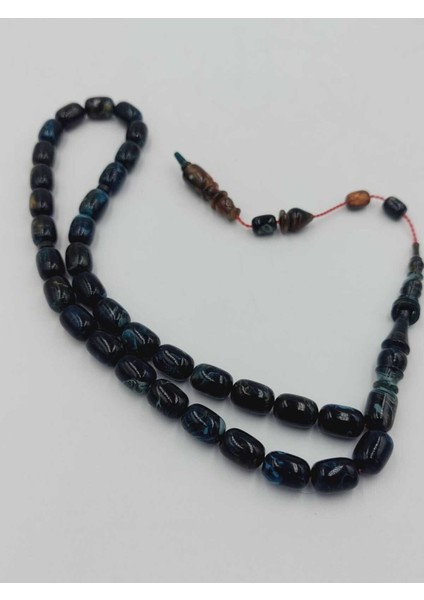 Katalin Karışık Renkli Halkalı Imame Özel Işçilik Sistemli Tespih (Ahşap Kutulu)