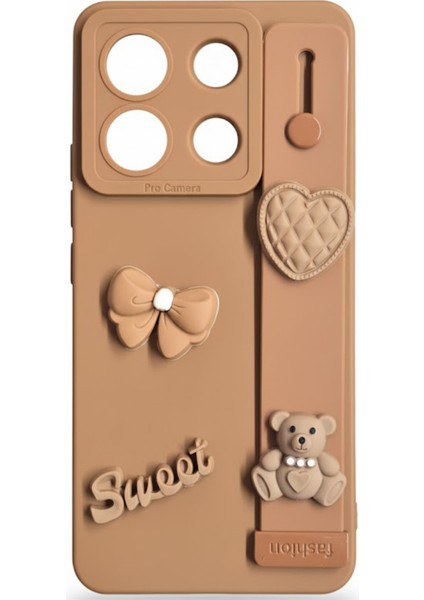 Infinix Zero 30 5g Uyumlu Kılıf Kahverengi Renk 3D Figürlü Darbe Emici Yumuşak Silikon Kapak fırsatları