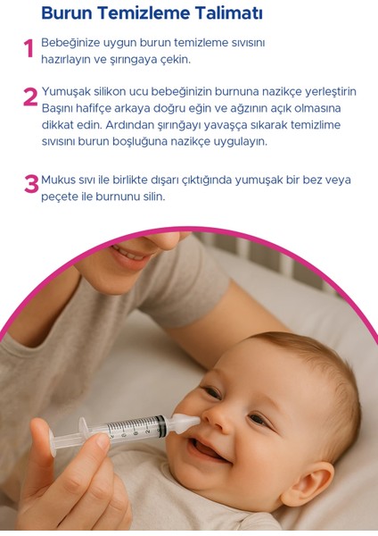 Bebek Burun Yıkama Enjektörü Şırınga ve 4 Adet Silikon Yedek Uç fırsatları