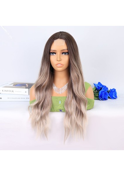 Rus Kumralı Beyaz Platin Ombre ve Röfleli Tül Peruk fırsatları