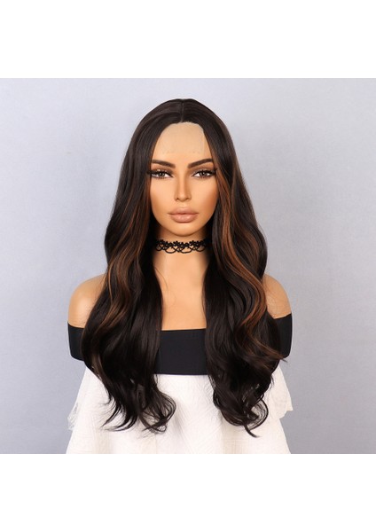 Kahverengi Karamel Işıltılı Tül Peruk