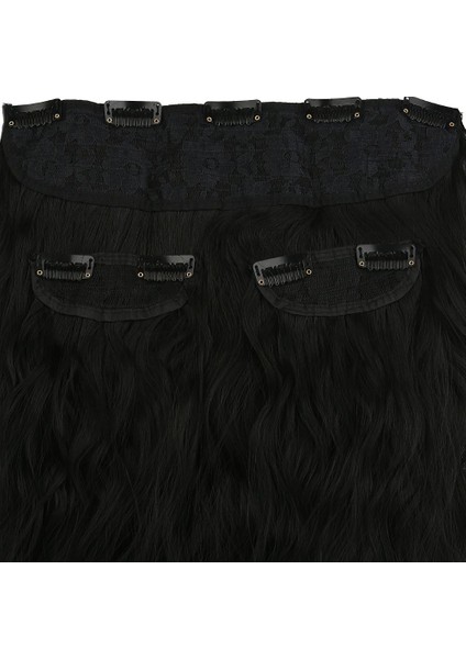 Fiber Sentetik Kabarık Dalgalı Yarım Ay + 2 Yan Çıt Çıt / Siyah fiyatları