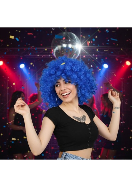 Animasyon Parti ve Palyaço Peruğu / Koyu Mavi