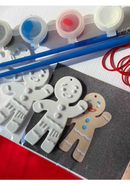 Yılbaşı Temalı Boyama Seti – 3D Mini Figür + Fırça & Boya Seti