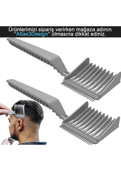 Profesyonel Berber Saç Kesim Tıraş Tarağı - Plastik - 3D