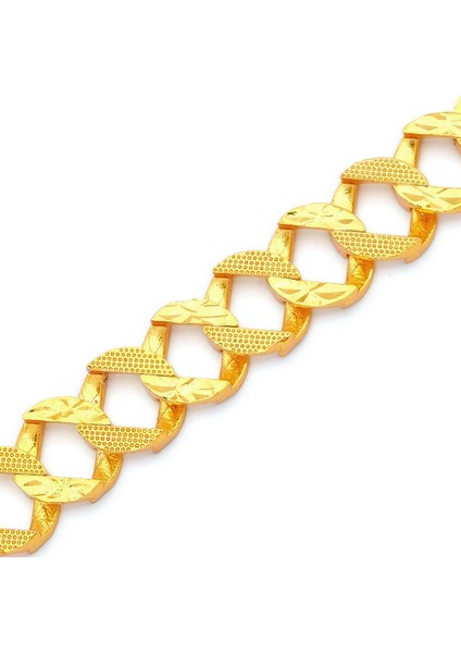 altın kaplama yarım altınlı zincir bileklik blk-1214 modelleri