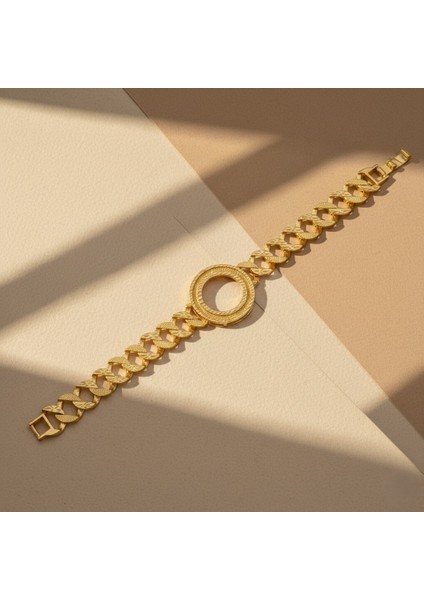 altın kaplama yarım altınlı zincir bileklik blk-1214 fırsatları