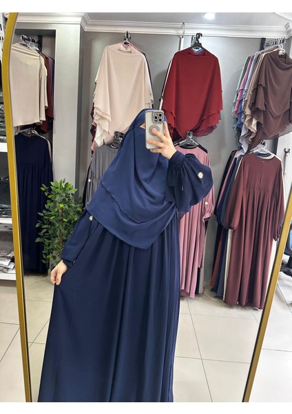 Papatya Nakışlı Liza Elbise ve Kısa Sufle 2 'li Takım fırsatları