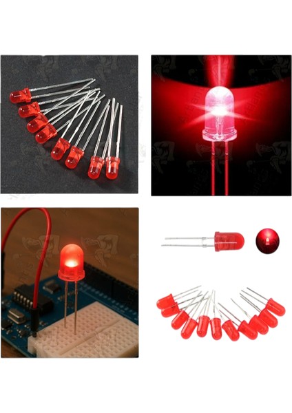Kırmızı Mantar LED Diyot Lamba 30 Lu 1 Paket Kırmızı 4.8 mm Mini Mantar LED Lamba Deney Bilim Proje Arduino Işığı modelleri