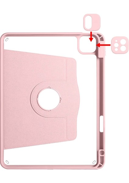 Apple iPad Pro 11 2. Nesil Dönebilen Standlı Kalem Bölmeli Koruyucu Kılıf Stylus Kalem ve Nano Ekran Koruyucu Çok Fonksiyonlu Set