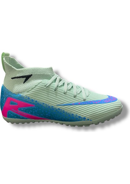 610 Süperfly Yeni Model Özel Taban Çoraplı Halısaha Ayakkabı Su Yeşili Mavi Desenli fiyatları