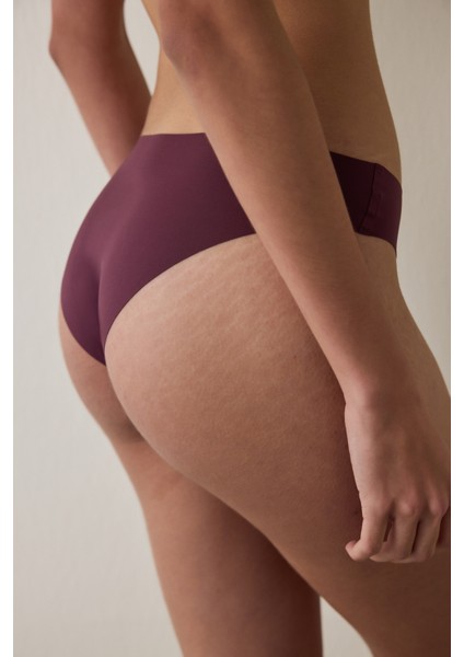 Bordo Iz Yapmayan Lazer Kesim Normal Bel Slip Külot fiyatları