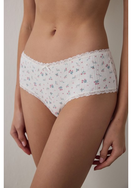 Ekru Pointel Printes Hipster Külot