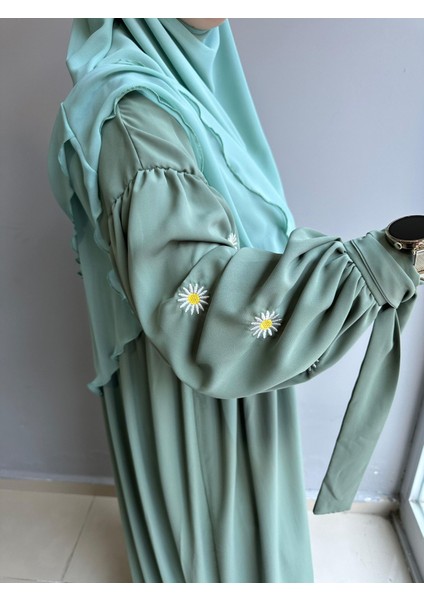 Papatya Nakışlı Liza Elbise ve Kısa Sufle 2 'li Takım fiyatları