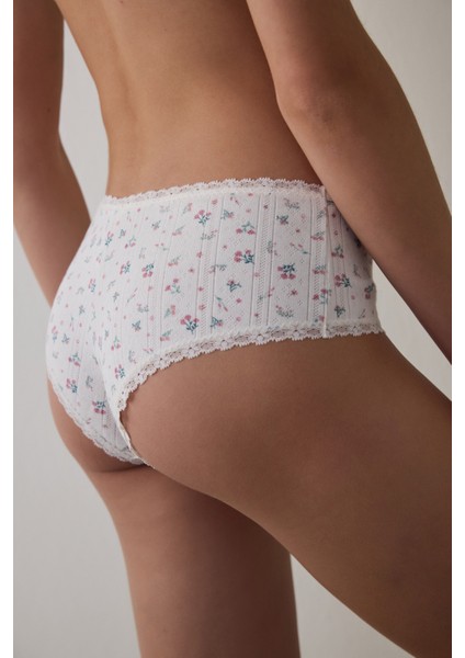 Ekru Pointel Printes Hipster Külot fiyatları