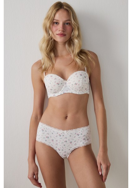 Ekru Pointel Printes Hipster Külot modelleri