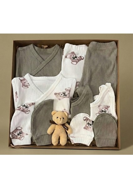 10 Parça Yeni Doğan Hastane Çıkışı & Hoş Geldin Bebek Seti (Hediye Kutulu & Ayıcıklı) – Babyshower