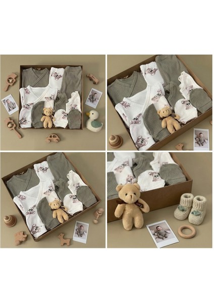 10 Parça Yeni Doğan Hastane Çıkışı & Hoş Geldin Bebek Seti (Hediye Kutulu & Ayıcıklı) – Babyshower fiyatları