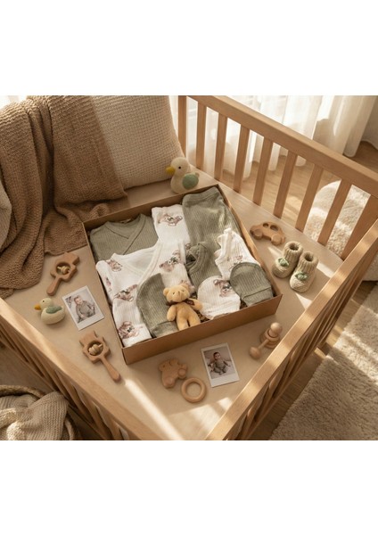 10 Parça Yeni Doğan Hastane Çıkışı & Hoş Geldin Bebek Seti (Hediye Kutulu & Ayıcıklı) – Babyshower indirimleri