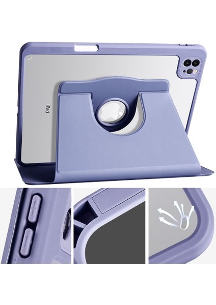 Apple iPad Air 5 10.9 Inc Dönebilen Standlı Kalem Bölmeli Koruyucu Kılıf Stylus Kalem ve Nano Ekran Koruyucu Çok Fonksiyonlu Set indirimleri