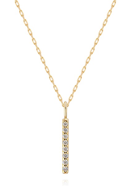 0,04 Karat Pırlanta Taşlı Sıralı Kolye