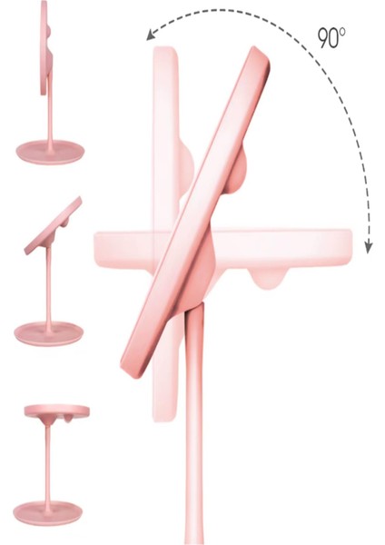 Pembe Renk LED Işıklı USB Şarjlı Masa Üstü Makyaj Aynası Dokunmatik Makyaj Aynası indirimleri