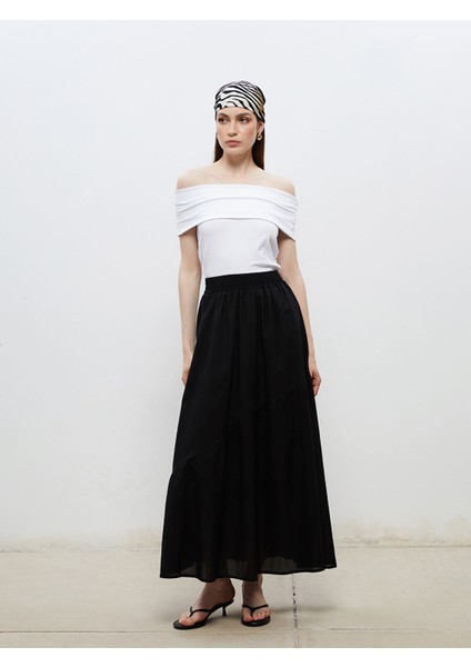 Yeni Sezon Beli Lastikli Pileli Etek