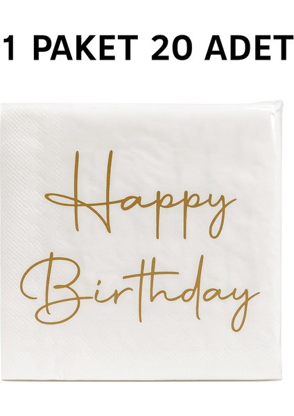 Suna K Signature Collection – Premium Happy Birthyday Desenli Peçete