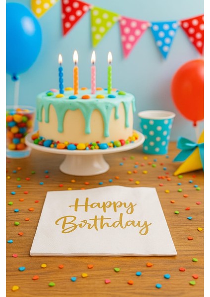 Suna K Signature Collection – Premium Happy Birthyday Desenli Peçete modelleri