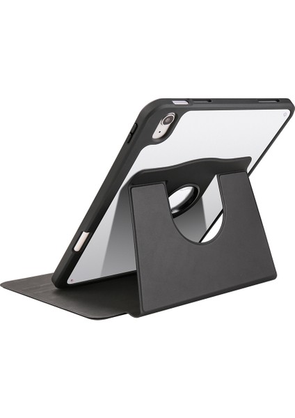 Apple iPad 10. Nesil 10.9 Inc Dönebilen Standlı Kalem Bölmeli Koruyucu Kılıf Stylus Kalem ve Nano Ekran Koruyucu Çok Fonksiyonlu Set