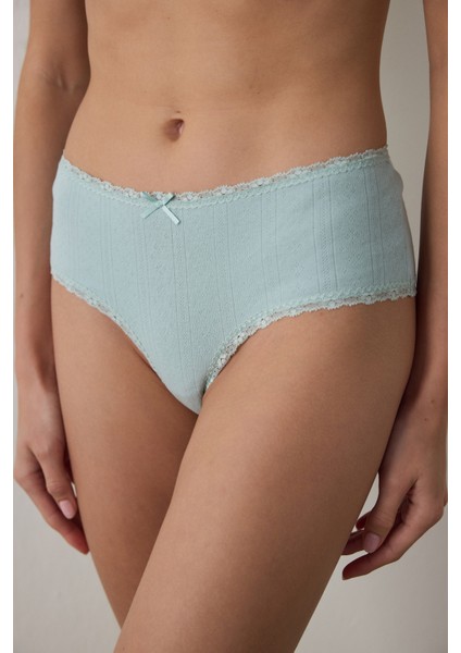 Mint Yeşili Pointel Hipster Külot