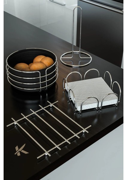 4'lü Yuvarlak Sofra Servis Sunum Seti