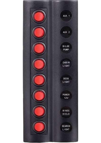 Switch Panel 8'li Kırmızı Işıklı ve Otomatik Sigortalı