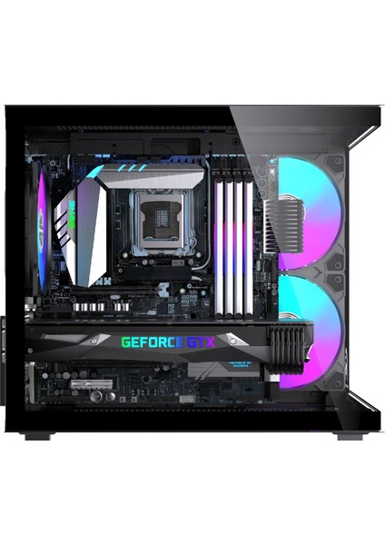 Gm-X1 Tuştan Değişmeli 3x Rgb Fanlı Gaming Mini Akvaryum M-Atx Siyah Kasa modelleri