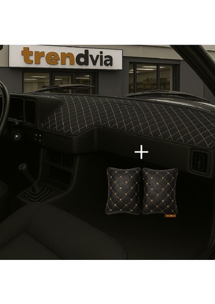 Tofaş Şahin Doğan Kartal Alçak Ön Göğüs Siyah-Bej Torpido Kılıfı / Siyah-Bej Boyun Yastığı