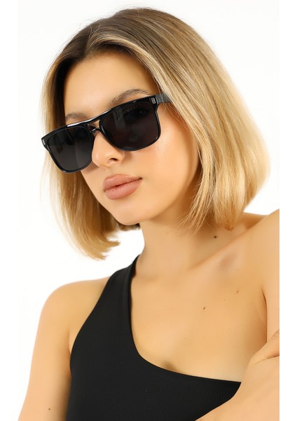 Kadın Siyah Retro UV400 Güneş Gözlüğü 25-23 C2