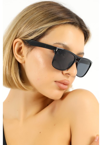 Kadın Siyah Retro UV400 Güneş Gözlüğü 25-23 C2 indirimleri