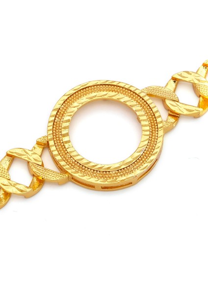 altın kaplama desenli çeyrek çerçeveli zincir bileklik blk-1212 modelleri
