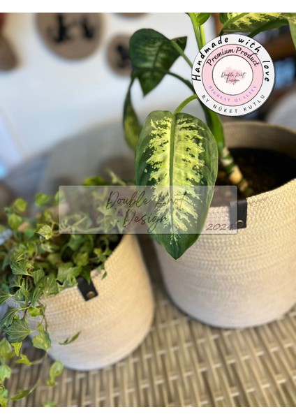 Pot Saksı Sepet. 2li Set Banyo, Mutfak, Çocuk Odası Düzenleyici Sepet, Organizer Hasır