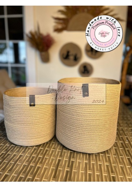 Pot Saksı Sepet. 2li Set Banyo, Mutfak, Çocuk Odası Düzenleyici Sepet, Organizer Hasır modelleri