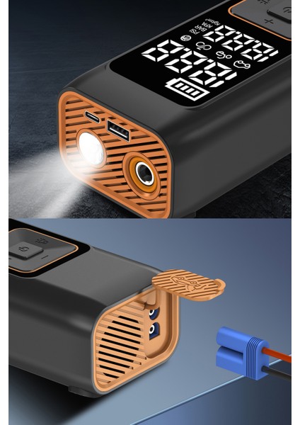 Akü Takviye Jump Starter 8000MAH Araç Marş Basma Cihazı Takviye Kompresör Lastik Şişirme Hava Pompası indirimleri